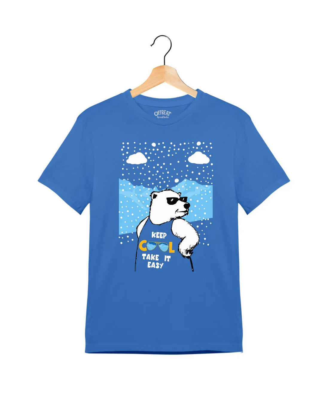 "Keep Cool" - Juniors Unisex T-Shirt –  Premium Round Neck - Electric Blue - 100% Cotton Offbeat