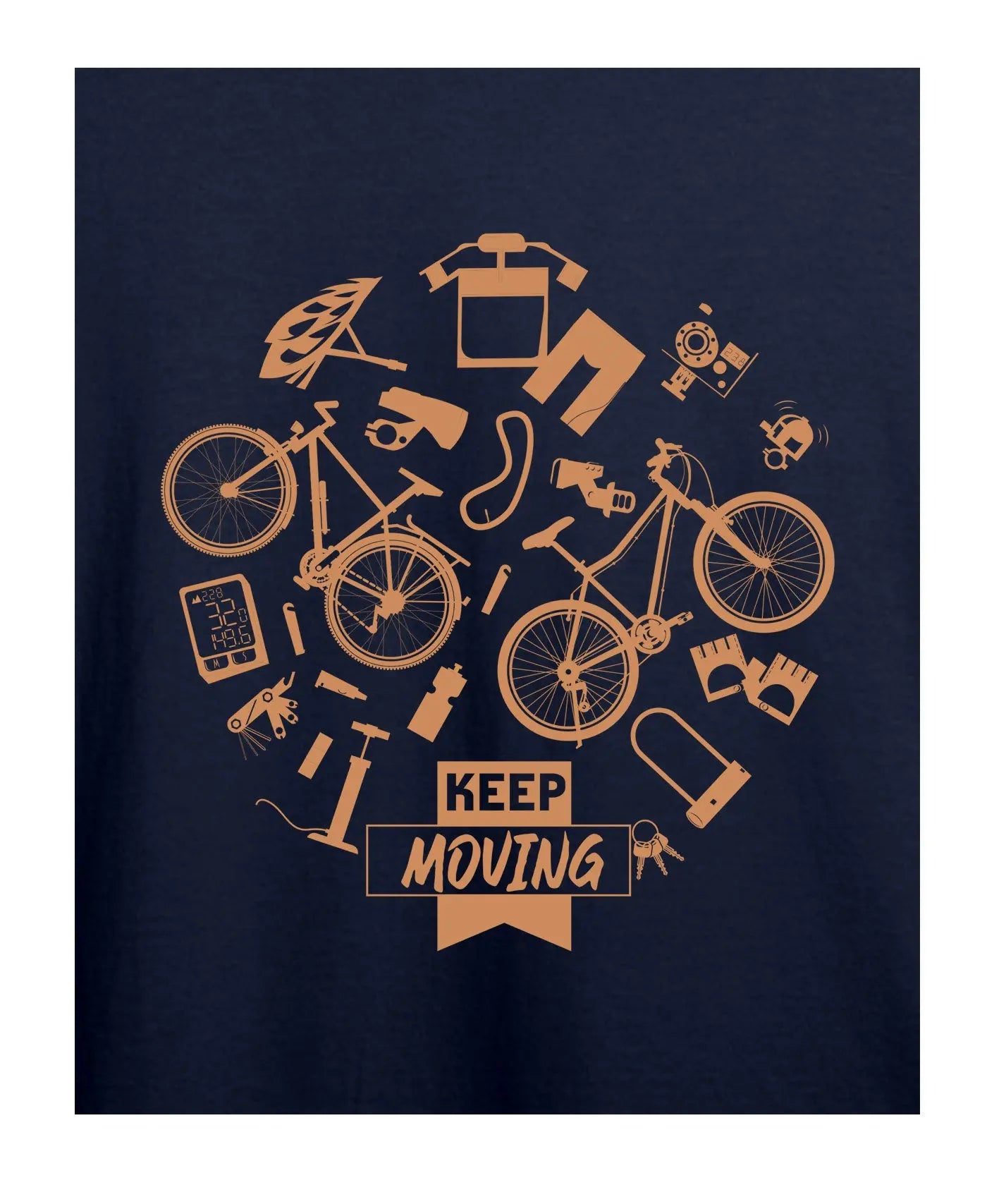 "Keep Moving" Printed T-Shirt – Premium Round Neck - Navy Blue - 100% Cotton Offbeat