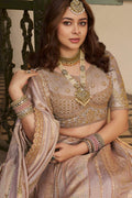 Gold Bridal Lehenga UK | Heavy Zari Embroidery & Regal Dupatta LF