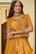 Mustard Lehenga Set UK | Royal Embroidered Skirt & Statement Blouse LF