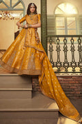 Mustard Lehenga Set UK | Royal Embroidered Skirt & Statement Blouse LF
