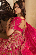 Rani Pink Wedding Lehenga UK | Traditional Zari Work & Elegant Dupatta LF