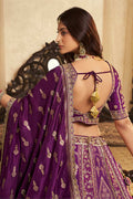 Plum Color Bridal Lehenga UK | Intricate Heritage Work & Grand Flare LF