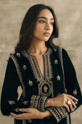 Bottle Green Emerald Velvet Elegance – Timeless Festive Kurta Set LF