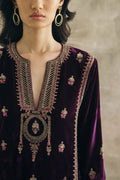 Purple Velvet Embroidered Ensemble – Party & Festive Essential LF