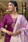 Elegant Purple Salwar Kameez with Lilac Dupatta – Festive Indian Ethnic Wear LF