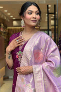 Elegant Purple Salwar Kameez with Lilac Dupatta – Festive Indian Ethnic Wear LF