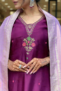 Elegant Purple Salwar Kameez with Lilac Dupatta – Festive Indian Ethnic Wear LF