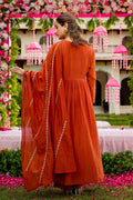 Rust Designer Salwar Suit Set – Floral Embroidery, Party & Festival Ready LF