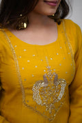 Yellow Designer Churidar Suit Set – Floral Embroidery, Party & Festival Ready LF