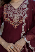 Maroon Embroidered Indian Suit – Stylish Salwar Kameez for Women LF