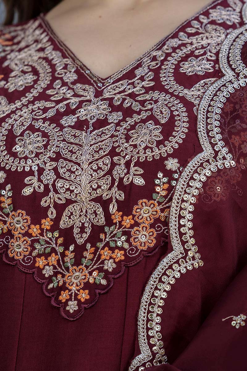Maroon Embroidered Indian Suit – Stylish Salwar Kameez for Women LF