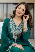 Elegant Green Embroidered Salwar Kameez with Green Dupatta LF