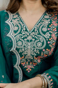 Elegant Green Embroidered Salwar Kameez with Green Dupatta LF