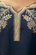 Navy Embroidered Salwar Kameez Suit | Designer Indian Ethnic Wear UK LF