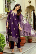 Women’s Wine Party Wear Salwar Suit with Dupatta | UK Indian Dresses LF
