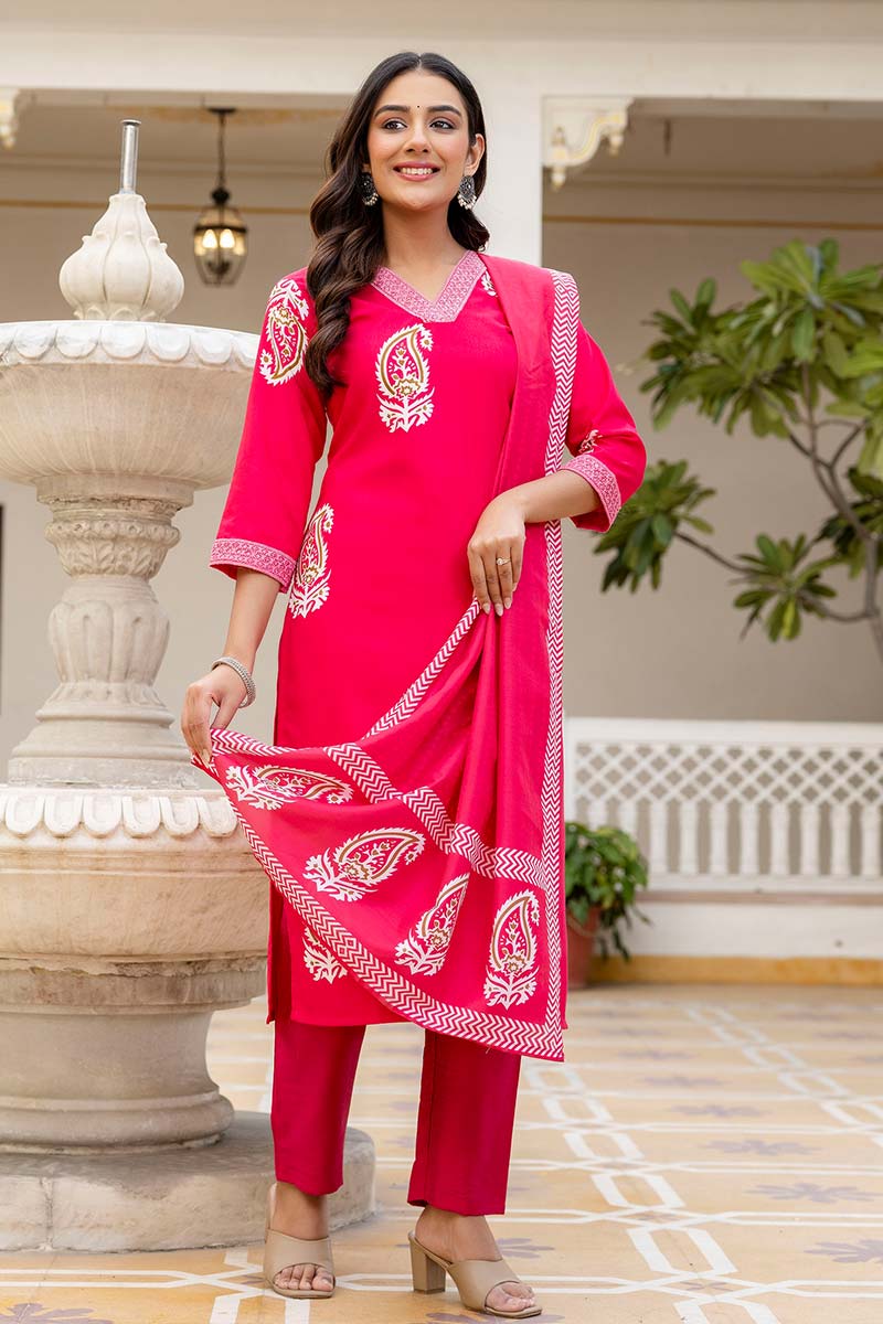 Elegant Pink Embroidered Salwar Kameez for Weddings & Events (UK) LF