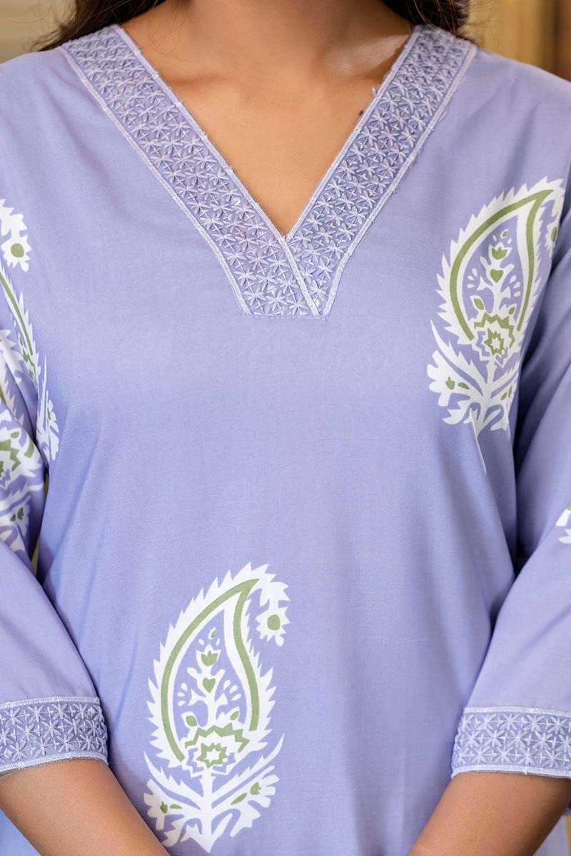 Light Purple Printed Salwar Kameez Suit | Designer Indian Ethnic Wear UK LF