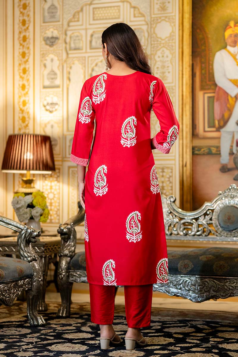 Red Party Wear Salwar Suit with Dupatta | UK Indian Dresses LF
