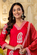 Red Party Wear Salwar Suit with Dupatta | UK Indian Dresses LF