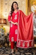 Red Party Wear Salwar Suit with Dupatta | UK Indian Dresses LF