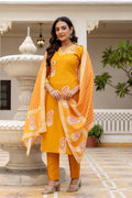 Yellow Printed Salwar Kameez for Festive & Events | Office Wear (UK) LF