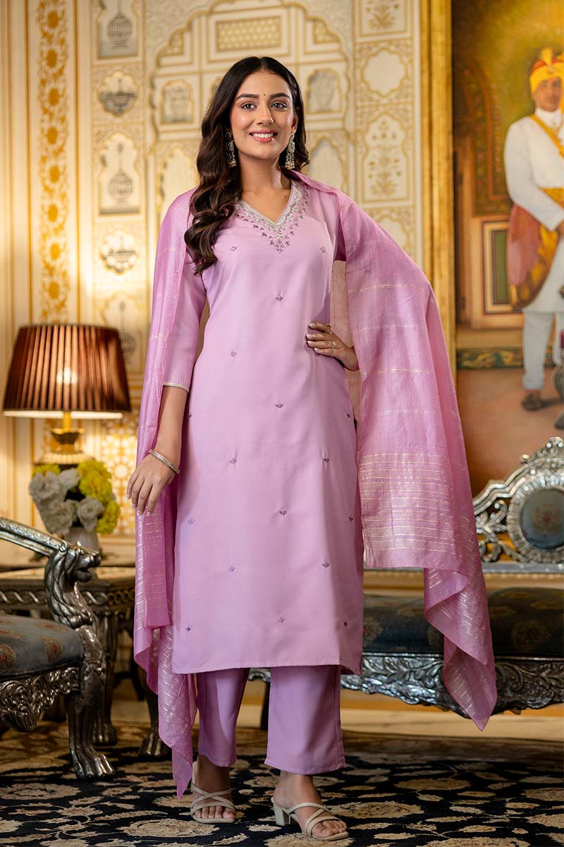 Pink Embroidered Salwar Kameez Suit | Designer Indian Ethnic Wear UK LF