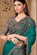 Designer Teal Saree for Wedding & Festival – Classic Indian Ethnic Wear RTI