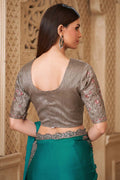 Designer Teal Saree for Wedding & Festival – Classic Indian Ethnic Wear RTI