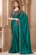 Designer Teal Saree for Wedding & Festival – Classic Indian Ethnic Wear RTI