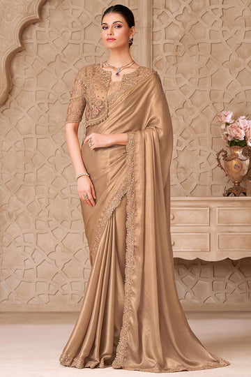 Soft Gold Saree Aesthetic – Evening Wedding Elegance RTI