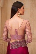 Wine Rose Saree Elegance – A Soft Glam Wedding Party wear Look RTI