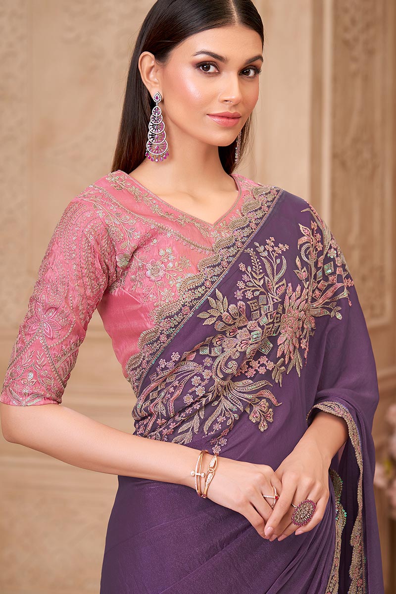 Purple & Pink Saree Mood – Timeless Reception Glam RTI
