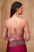 Wine Color Saree Festive Wear – Party Elegance RTI