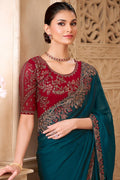 Peacock Blue Saree Mood – Timeless Reception Glam RTI