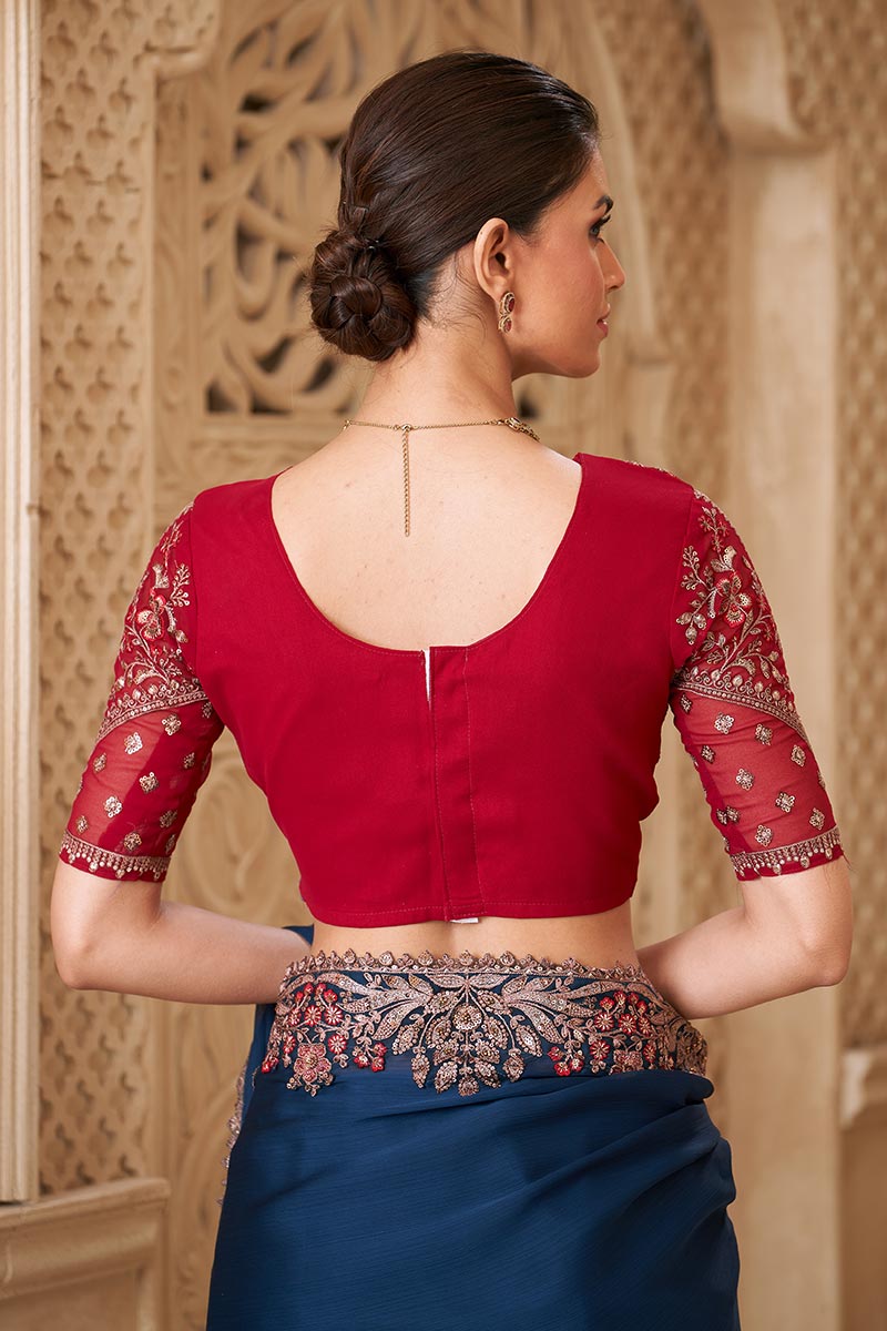Peacock Blue Saree Mood – Timeless Reception Glam RTI