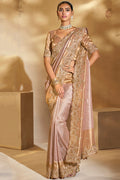 Royal Golden Silk Saree with Handcrafted Embroidery LF