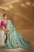 Classic Sea Green Silk Saree with Royal Embroidery LF