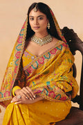 Mustard Ethnic Dola Zari Silk Saree UK | Wedding & Festive Collection LF