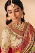 Rani Pink Dola silk Saree UK | Traditional Motifs & Heavy Border (Copy) LF