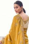 Designer Yellow Saree – Handcrafted Embroidered Detailing LF