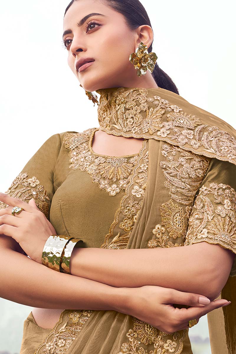 Wine Embroidered Saree – Elegant Party & Wedding Wear (Copy) LF