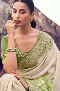 Elegant Green Embroidered Saree for Weddings & Special Occasions LF