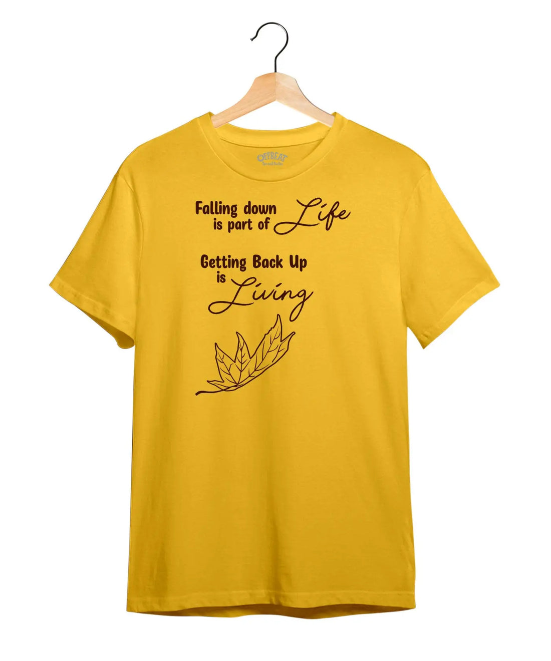 Life And Living - Graphic T-Shirt – 100% Cotton - Sunflower Yellow & White Variants Offbeat