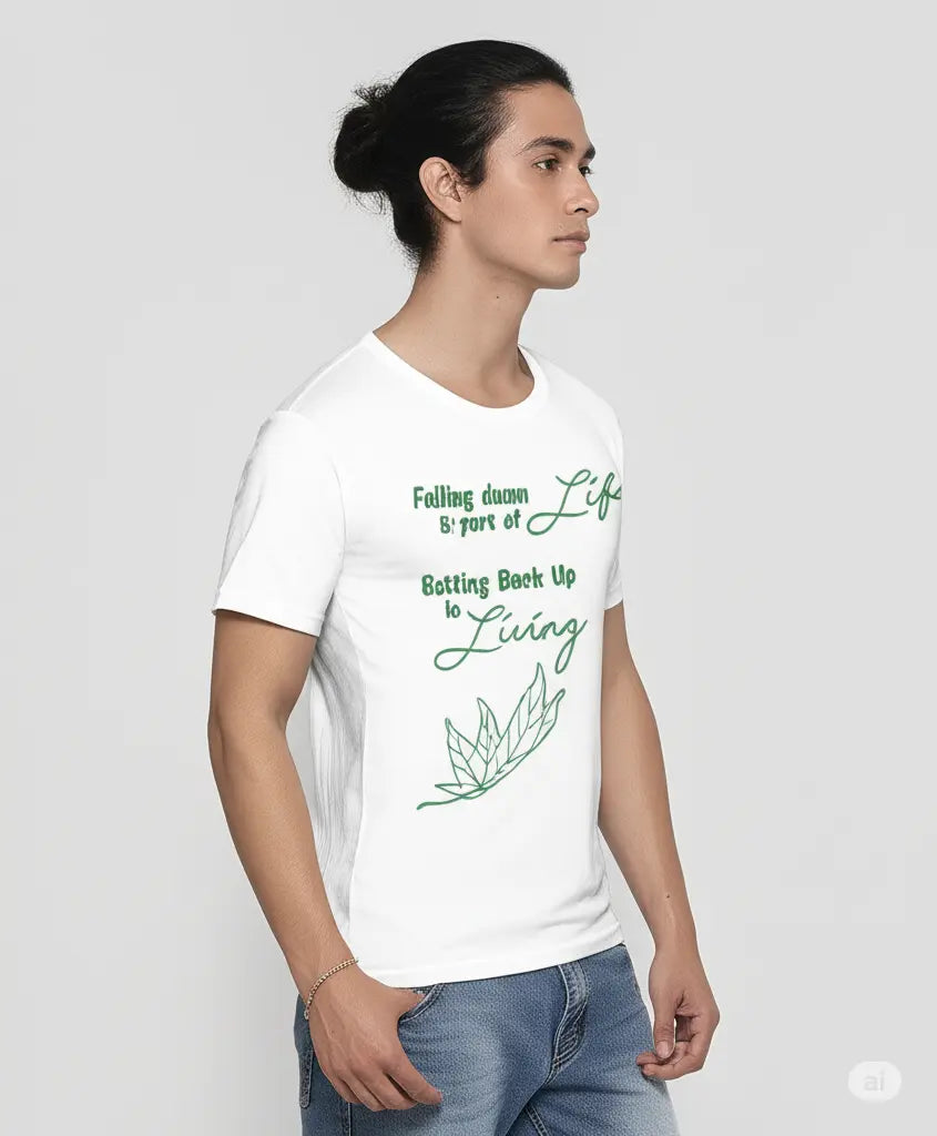 Life And Living - Graphic T-Shirt – 100% Cotton - Sunflower Yellow & White Variants Offbeat