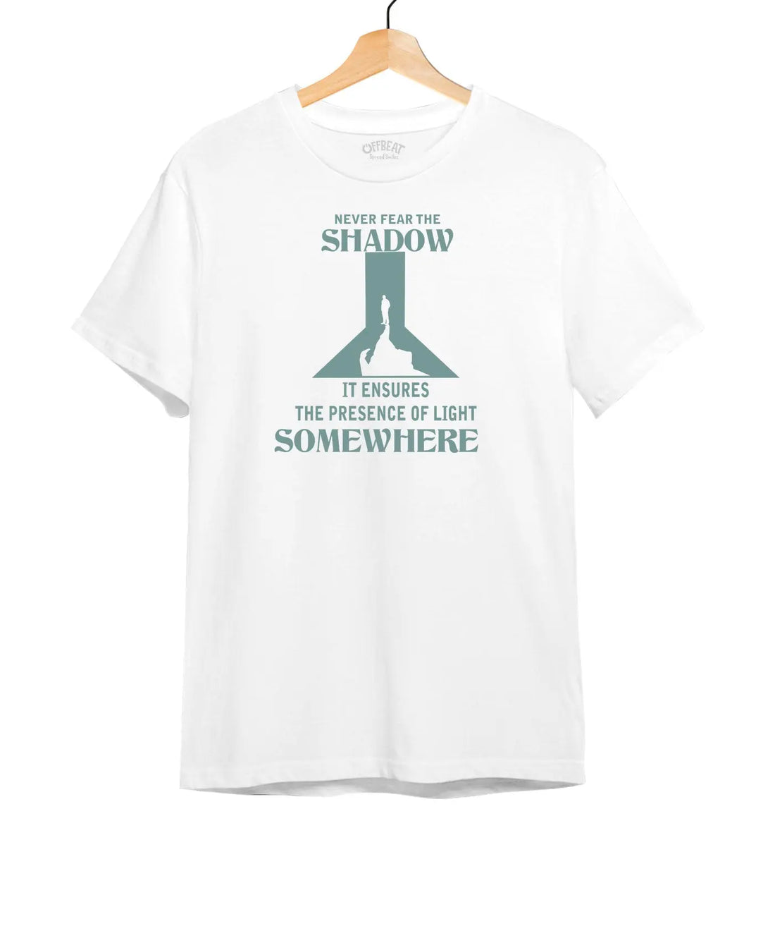 "Light Somewhere" Printed T-Shirt – Premium Round Neck - Navy Blue and White - 100% Cotton Offbeat