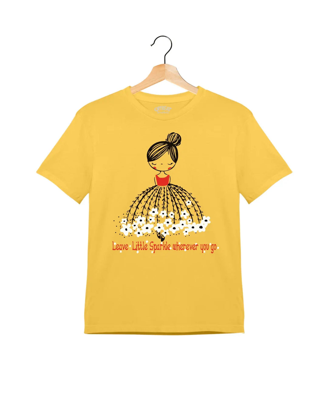 "Little Sparkle" - Kids Unisex T-Shirt – Premium Round Neck - Minion Yellow - 100% Cotton Offbeat