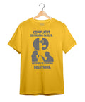 Men Wisdom Over Complaint Graphic T-Shirt – Yellow & Navy Blue Cotton Tee Offbeat