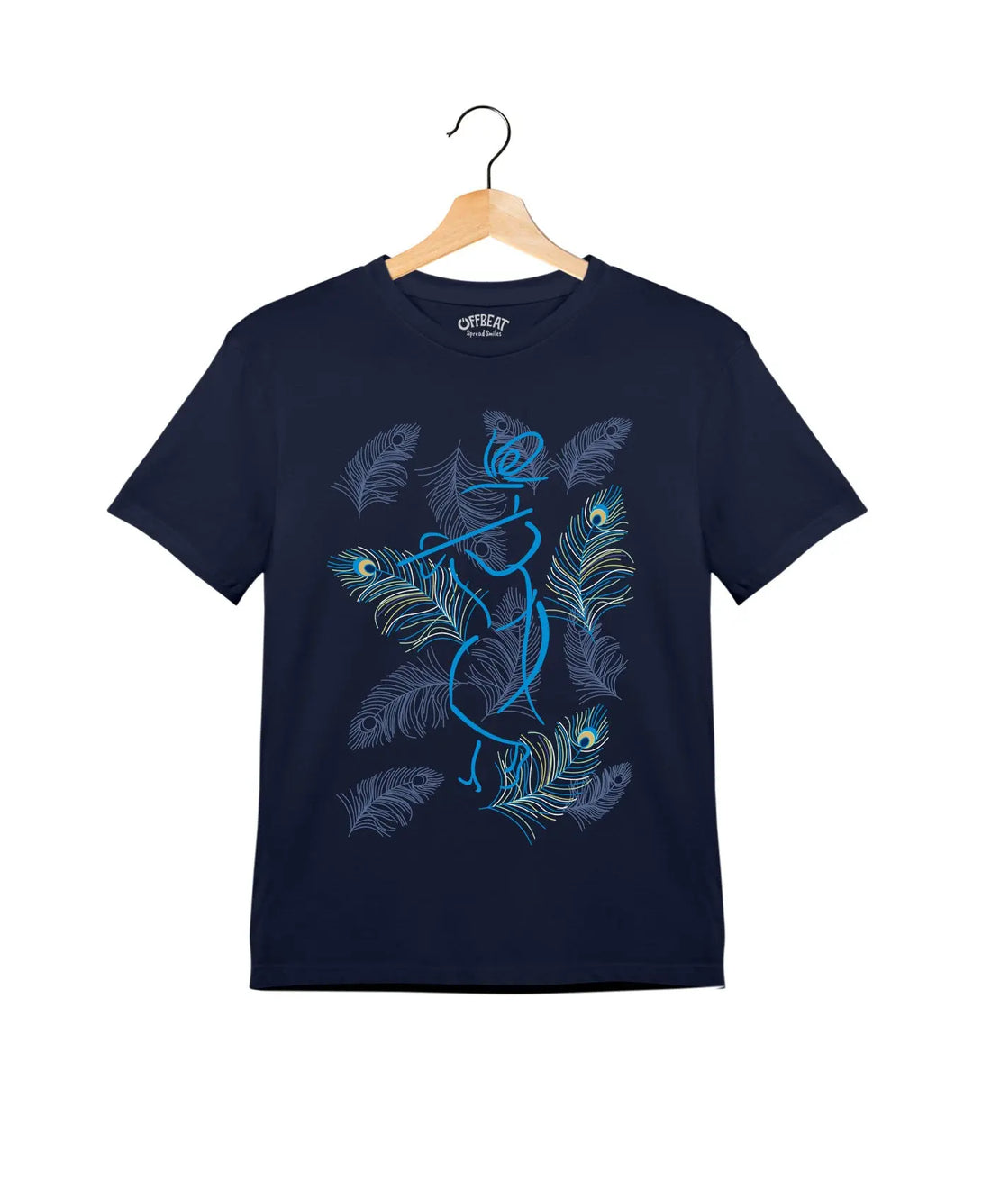 "Mayur Krishna" - Kids Unisex T-Shirt – Premium Round Neck - Navy Blue - 100% Cotton Offbeat