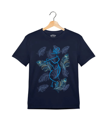 "Mayur Krishna" - Kids Unisex T-Shirt – Premium Round Neck - Navy Blue - 100% Cotton Offbeat